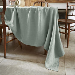 Margaux - Nappe Rectangulaire 170x350cm Lin Lavé Coloris Eucalyptus