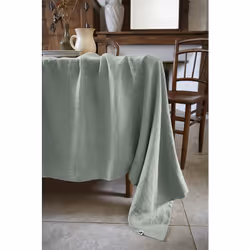 Margaux - Nappe Rectangulaire 170x350cm Lin Lavé Coloris Eucalyptus