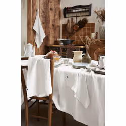 Altobuy - margaux - Lot de 2 Torchons Essuie-vaisselle 50x70cm Lin Lavé Craie - Blanc - Vue supplémentaire 4
