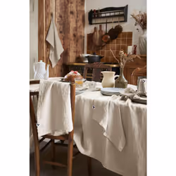 Altobuy - margaux - Lot de 2 Torchons Essuie-vaisselle 50x70cm Lin Lavé Sable - Greige - Vue supplémentaire 4