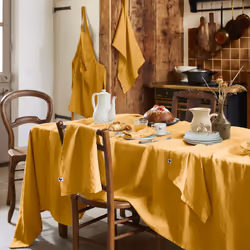 Altobuy - margaux - Lot de 2 Torchons Essuie-vaisselle 50x70cm Lin Lavé Miel - Jaune