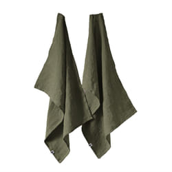 Altobuy - margaux - Lot de 2 Torchons Essuie-vaisselle 50x70cm Lin Lavé Thym - Vert