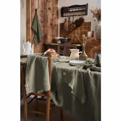 Altobuy - margaux - Lot de 2 Torchons Essuie-vaisselle 50x70cm Lin Lavé Thym - Vert - Vue supplémentaire 4