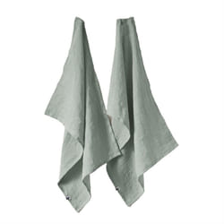 Altobuy - margaux - Lot de 2 Torchons Essuie-vaisselle 50x70cm Lin Lavé Eucalyptus - Gris