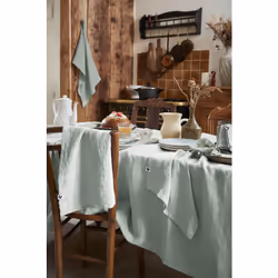 Altobuy - margaux - Lot de 2 Torchons Essuie-vaisselle 50x70cm Lin Lavé Eucalyptus - Gris - Vue supplémentaire 4
