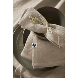 Altobuy - margaux - Lot de 3 Serviettes 40x40cm Lin Lavé Coloris Sable - Greige