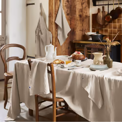 Altobuy - margaux - Lot de 3 Serviettes 40x40cm Lin Lavé Coloris Sable - Greige