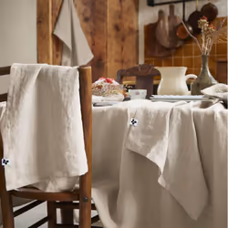 Altobuy - margaux - Lot de 3 Serviettes 40x40cm Lin Lavé Coloris Sable - Greige