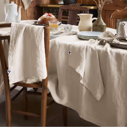 Altobuy - margaux - Lot de 3 Serviettes 40x40cm Lin Lavé Coloris Sable - Greige - Vue supplémentaire 4