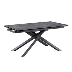 PILOM - Table de Repas Allongeable Céramique Gris Anthracite