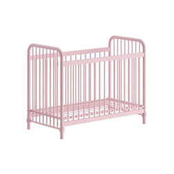 Chicago - Lit Bébé à Barreaux 60x120cm Hauteur Réglable Métal Poudré Rose