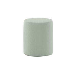 Altobuy - connie - Pouf Rond 41cm Tissu Bouclé Vert Olive