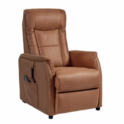 KYLE - Fauteuil Relax Electrique Simili Cuir Camel