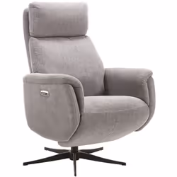 Fauteuil Relax Electrique Tissu Gris Clair Chiné de la gamme Sintra. Ce fauteuil relax au style chic et moderne est idéal pou ...