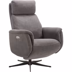 SINTRA - Fauteuil Relax Electrique Tissu Gris Foncé Chiné