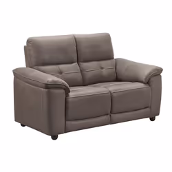 ALMEIRIM - Canapé Fixe 2 Places Tissu Gris Foncé Pieds Bois