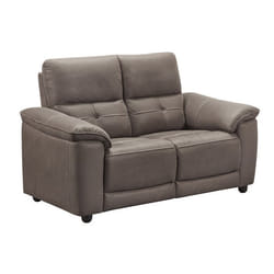 ALMEIRIM - Canapé Fixe 2 Places Tissu Gris Foncé Pieds Bois