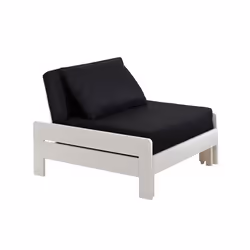 SLEEPY - Fauteuil Convertible d'appoint Laqué Blanc avec Coussins