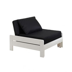 SLEEPY - Fauteuil Convertible d'appoint Laqué Blanc avec Coussins