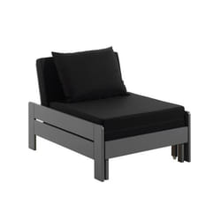 SLEEPY - Fauteuil Convertible d'appoint en Pin Laqué Gris avec Coussins