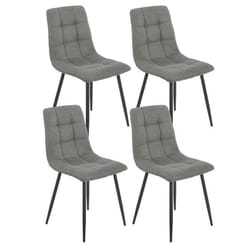 ERNEST - Lot de 4 Chaises Tissu Gris Pieds Métal Gris Anthracite
