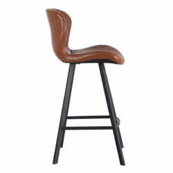 Thelma - Lot de 2 Tabourets de Bar Simili Camel - Marron clair