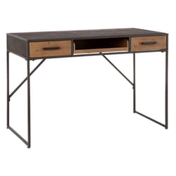 Kahla - Bureau 2 Tiroirs 1 Plateau Coulissant Bois et Métal