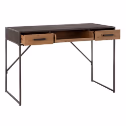 Kahla - Bureau 2 Tiroirs 1 Plateau Coulissant Bois et Métal