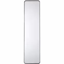 Miroir de Porte Rectangulaire 30x120cm en Verre et Aluminium Noir - Élégant et Pratique pour Sublimer Votre Intérieur
