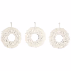 Lot de 3 Miroirs Muraux Boho 28 cm