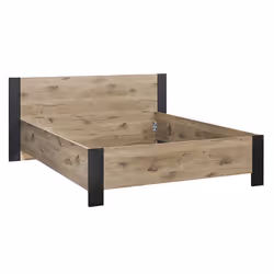 COPOLA - Lit 160x200 Aspect Bois et Noir