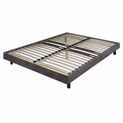 DREAMKIT - Sommier à Assembler 160x200 Finition Gris Béton