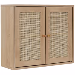 Armoire Murale 2 Portes Effet Bois et Façades Rotin de la gamme Maya. Un style relaxant évoquant les vacances en bord de mer. ...
