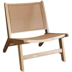 MAYA - Fauteuil Bas Effet Bois et Façades Rotin