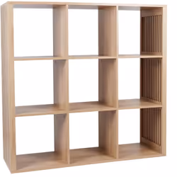 Rangement 9 Cases Effet Bois avec Tasseaux de la gamme Pajan. La tendance du moment : un style appaisant, original, et design ...