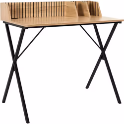 Bureau avec petits rangements Effet Bois avec Tasseaux de la gamme Pajan. La tendance du moment : un style appaisant, origina ...