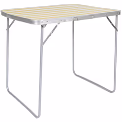 CAMPANI - Table Pliante de Plein Air Décor Rayures Jaunes et Blanches