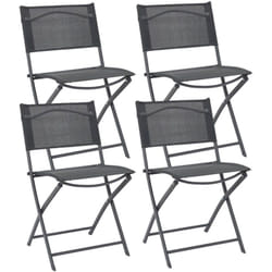 SANAE - Lot de 4 Chaises de Jardin Pliantes Grises