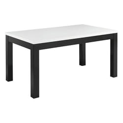 DEYTON - Table Rectangulaire 190x90cm Laquée Noir et Blanc Brillant