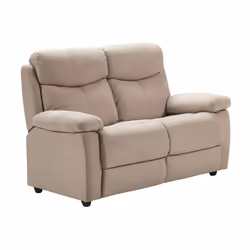 TARIFA - Canapé 2 Places Fixe Beige Tissu Waterproof