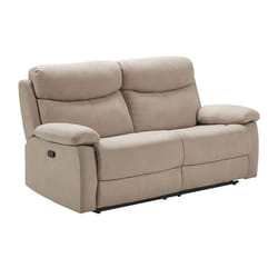 TARIFA - Canapé 3 Places Relax Manuel Beige Tissu Waterproof