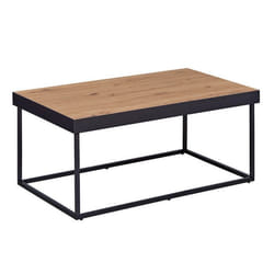 JUSTINE - Table Basse Aspect Bois et Piètement Métal