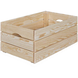 CAJITA - Caisse de Rangement en Bois Naturel Non traité 65cm