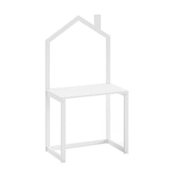ARKAN - Bureau Cabane en Pin Massif Laqué Blanc
