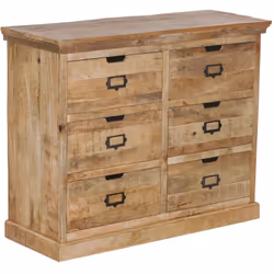 VALMON - Commode en Manguier 6 Tiroirs