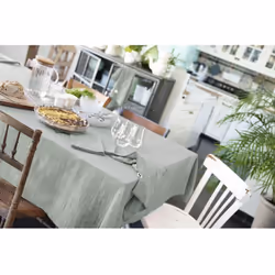 OUREA - Nappe Rectangulaire 150x350cm Gaze de Coton Eucalyptus