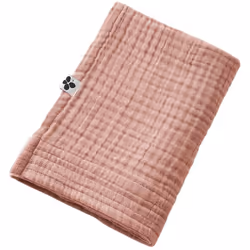 OUREA - Serviette de Toilette 50x90cm Gaze de Coton Rose pêche
