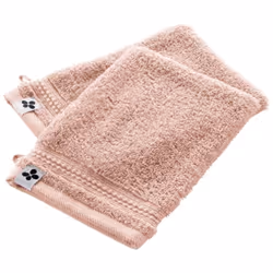 EMMA - Lot de 2 Gants 15x21cm en Coton Bio Coloris Rose Poudré