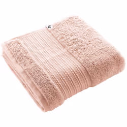 EMMA - Serviette de Toilette 50x90cm en Coton Bio Coloris Rose Poudré