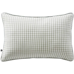 JOEL - Coussin Déhoussable 40x60cm Gaze de Coton Vichy Coloris Eucalyptus